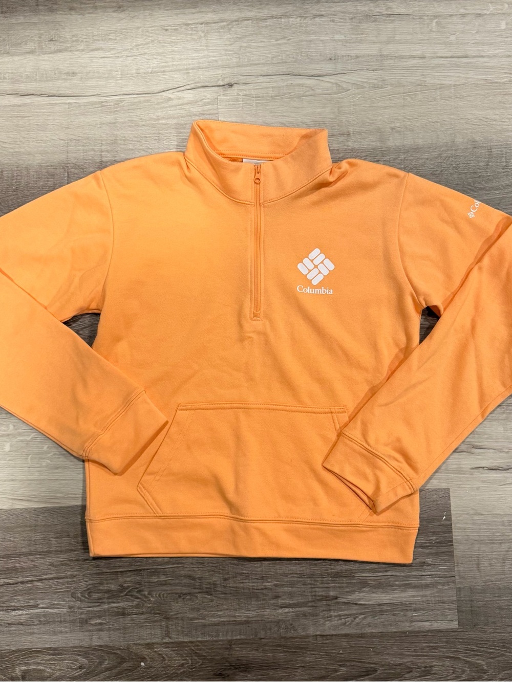 Columbia Womens Orange Trek French Terry 1/2 Zip Sweatshirt Size XS